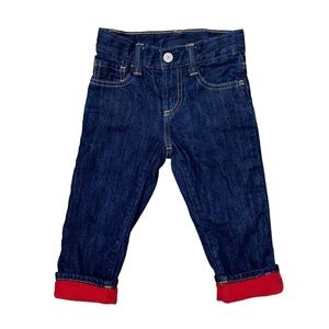 GAP Fleece Lined Blue Jeans Dark Blue 2T